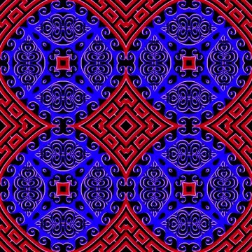 Colorful ornamental vector seamless pattern. Greek arabesque style patterned Stock Illustration