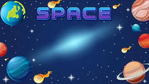 Colorful Outer Space Illustration 库存插图