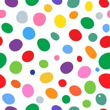 Colorful Oval Shape Seamless Pattern Background, Abstract Retro Geometric O.. Stock Illustration