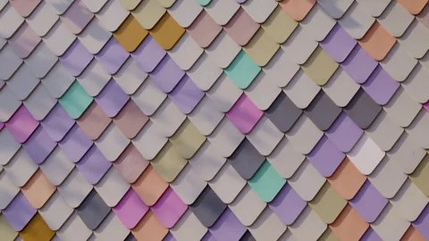 Colorful overlaped diamon pattern, camera move, modern colorful art wall. Stock Footage 322776309