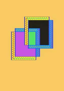 Colorful Overlapping Abstract Rectangular Frames Illustrazione stock