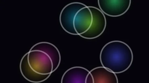 Colorful Overlapping Circles on Black Seamless Loop Stock Footage 340503567