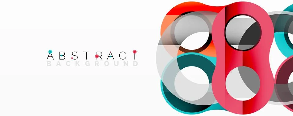 Colorful overlapping circles create abstract design. Modern shapes, vibrant hues Illustrazione stock