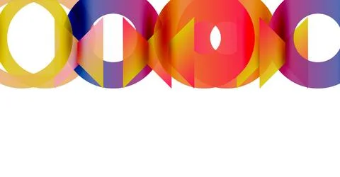 Colorful overlapping circles create abstract pattern. Bright hues blend, forming Stockillustratie