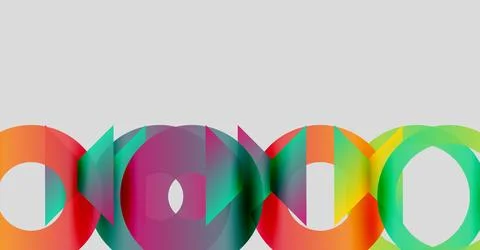 Colorful overlapping circles create abstract pattern. Bright hues blend, forming Stock Illustration