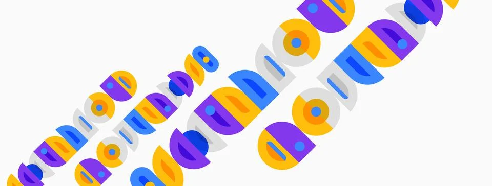 Colorful overlapping circles create abstract pattern. Bright hues dominate イラスト素材