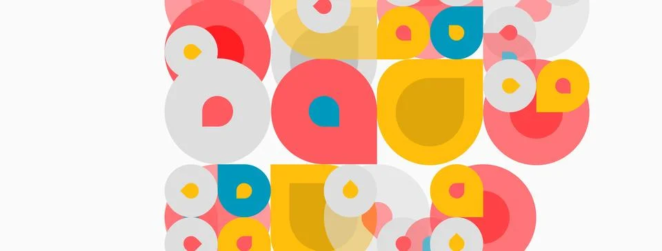 Colorful overlapping circles create abstract pattern. Soft pastel shades Stock Illustration