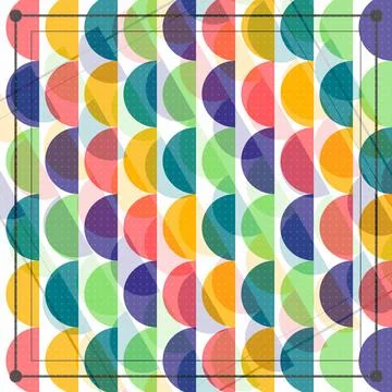 Colorful overlapping circles geometric pattern design Stock Illustration