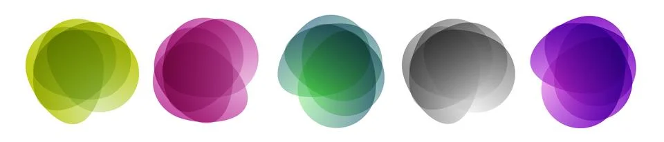 Colorful overlapping circles pattern. Abstract design with vibrant overlapping Stock Illustration