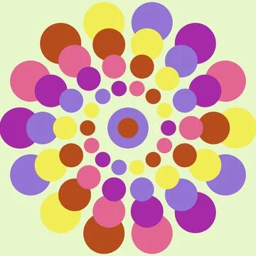 Colorful overlapping circles in vibrant pattern design Stock Illustration