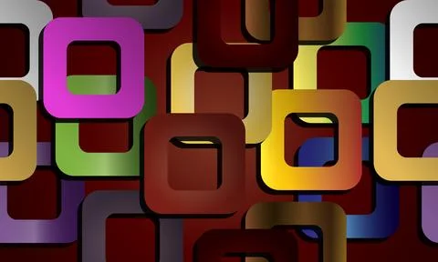 Colorful overlapping rounded square frames abstract pattern. modern shape. イラスト素材