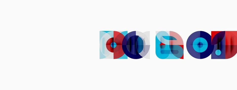 Colorful overlapping squares form abstract design. White background provides Stock Illustration