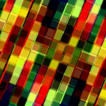 Colorful overlapping squares. Odd pixel art. Stylish tile decor. Lined patter Stock Illustration