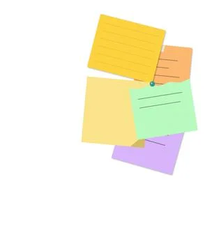 Colorful overlapping sticky notes with dot Stock-Illustration