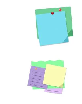 Colorful overlapping sticky notes with dots Stock Illustration