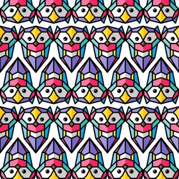 Colorful owl background pattern theme vector Stock Illustration