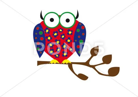 Colorful owl Stock Illustration