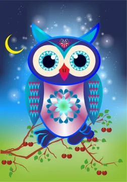 Colorful owl Stock Illustration