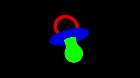Colorful Pacifier Design Against Dark Background Vídeos de archivo 341921497