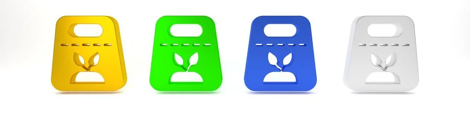 Colorful Pack full of seeds of a specific plant icon isolated on white back.. Stock Illustration