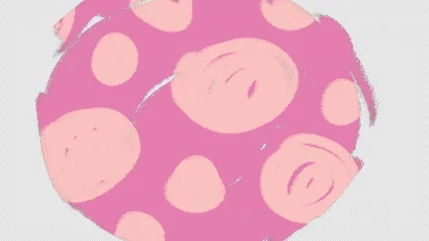 Colorful Paint Brush Scribble Transition Abstract Stroke Circle Grow and Shrink. Video stock 310189645