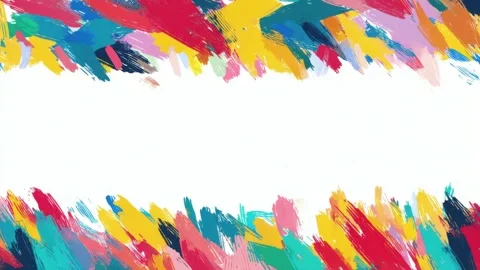 Colorful paint brush stroke border frame with copy space, hand drawn digita.. 库存影片 342045317