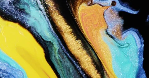 Colorful Paint Drop Flow Streaming Exploding Psychedelic Background Display Stock Footage 93973801