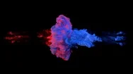 Colorful Paint Drops Collision In Water In Slow Motion. Stock Footage