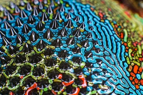 Colorful Paint in ferrofluid Stock Photos