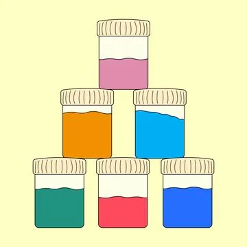 Colorful Paint Jars for Back-to-School Art Stock Illustration