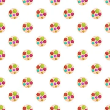 Colorful paint palette seamless pattern creating abstract background Stock Illustration