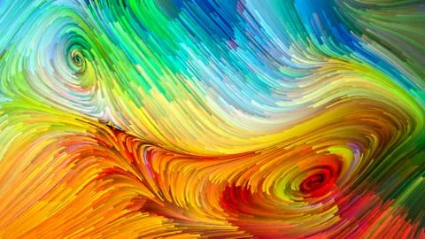 Colorful Paint Processing Illustrazione stock