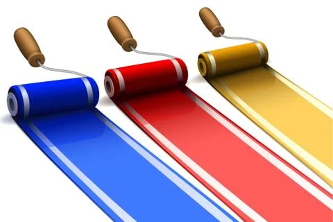 Colorful paint rollers Stock-Illustration