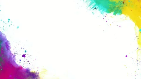 Colorful paint splash border frame with copy space, hand drawn digital stop.. Stock Footage 342041438