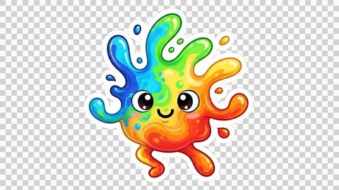 Colorful Paint Splash Character with Smiling Face vector illustration Stock Illustration