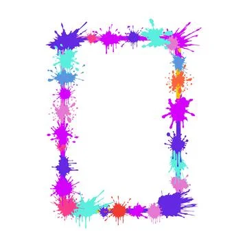 Colorful paint splash frame creating vibrant border イラスト素材
