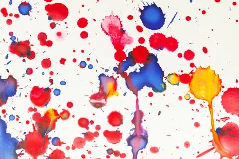 Colorful paint splashes artistic pattern, top view Stock Photos