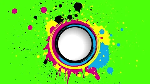 Colorful paint splashes with circular design 動画素材 341742659