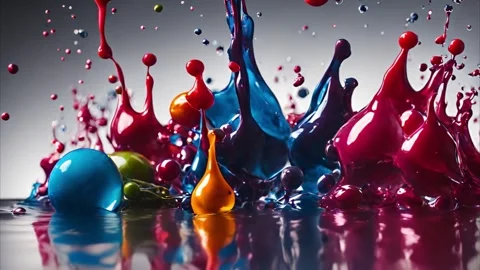 Colorful Paint Splashes Stock Footage 284572615