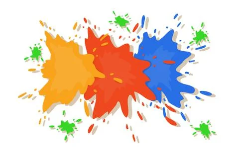 Colorful paint splashes Illustration