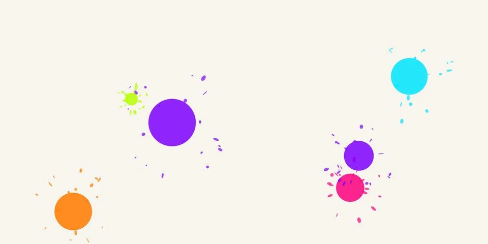 Colorful paint splashes on a light background Stock Illustration