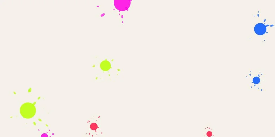 Colorful paint splashes on a light beige background Stock Illustration