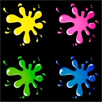 Colorful paint splashes vector set 4 Stock Illustration