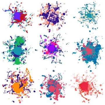 Colorful paint splashes on white. plus EPS10 Stock Illustration