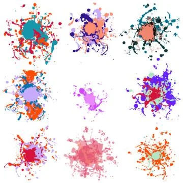 Colorful paint splashes on white. plus EPS10 Stock Illustration