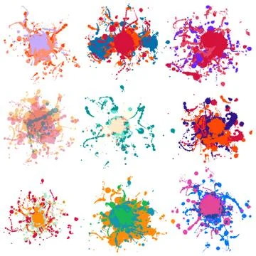 Colorful paint splashes on white. plus EPS10 Stock Illustration