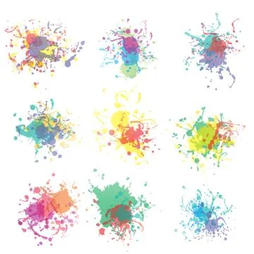 Colorful paint splashes on white. plus EPS10 Illustrazione stock