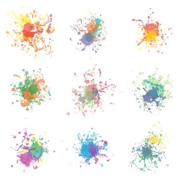Colorful paint splashes on white. plus EPS10 Stock Illustration