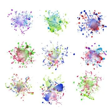 Colorful paint splashes on white. plus EPS10 Stock Illustration