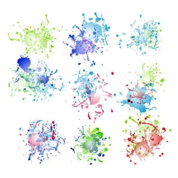 Colorful paint splashes on white. plus EPS10 Stock Illustration